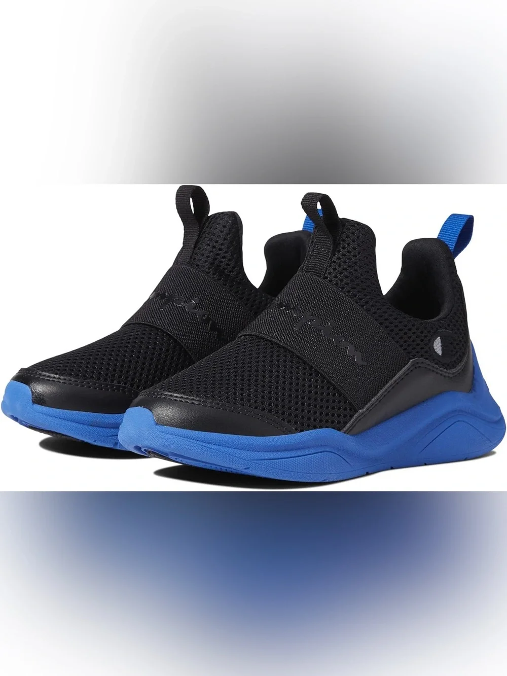 Champion Kids Slip-On Sneakers in Black and Blue